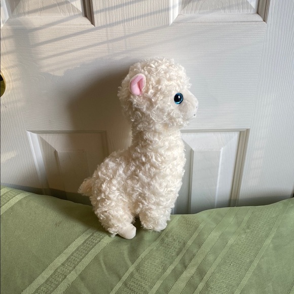 Stuff Alpaca TY 2018 11” Medium Lily Llama Alpaca Sparkle Eyes White Plush - Picture 5 of 6